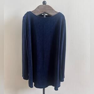 J. Jill Pure Jill Womens M Pullover Velour Sweater Top Shirt Long Sleeve Holiday